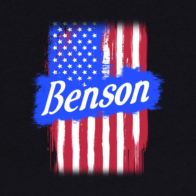 American Flag Benson Family Gift For Men Women, Surname Last Name by darius2019